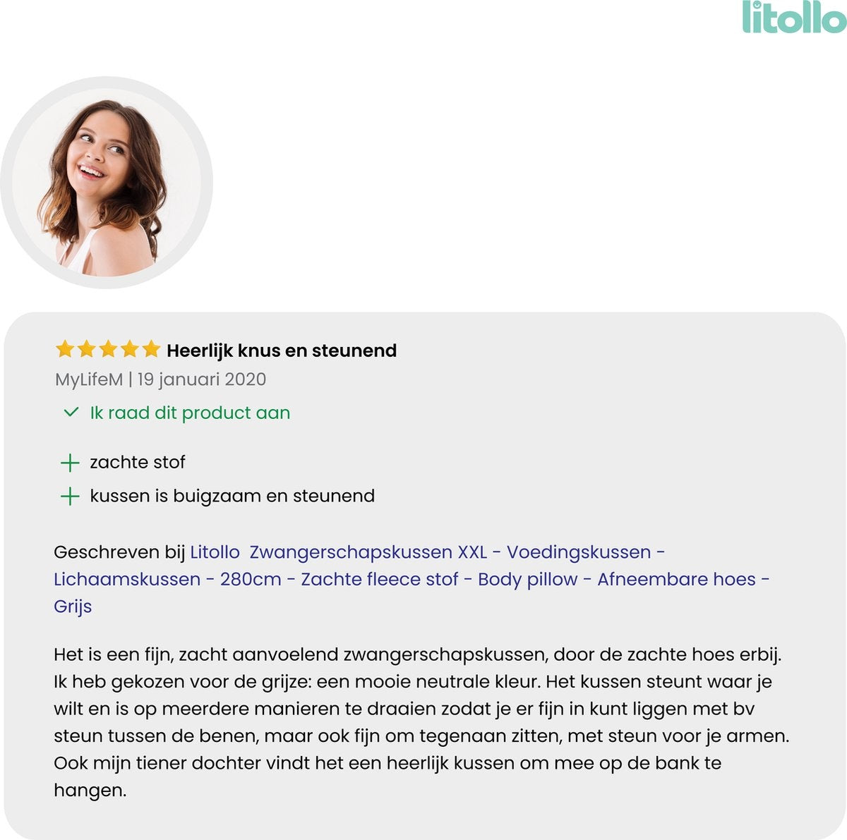 LitolloÂ¬Ã† Umstandskissen (C-Form) - Stillkissen - Körperkissen - Seidenkissen - Körperkissen - Grau