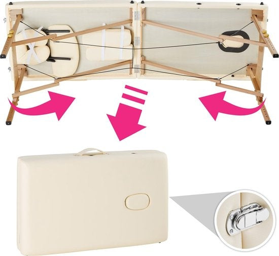 tectake - Massageliege Behandlungsliege - 7,5 cm hohe Matratze + Rollenkissen und Tragetasche - Behandlungsliege - inkl. Aufbewahrungstasche - faltbar