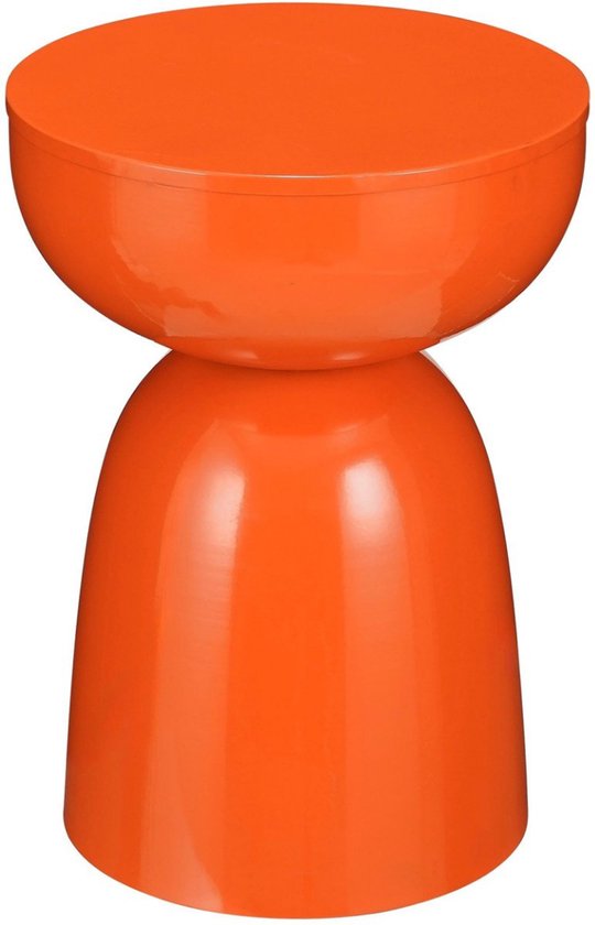 Mica Decorations Elliot Couchtisch – Nachttisch für Schlafzimmer oder Wohnzimmer – Beistelltisch aus Eisen für Blumen, Pflanzen und Dekoration – H 45 x Ø 32 cm – Orange