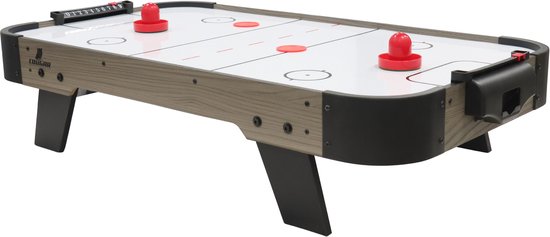 Cougar Airhockey-Tisch Mini – 3-Fuß-Airhockey-Spiel – Kompakter Airhockey-Tisch für zu Hause – Inklusive Schläger und Pucks – Eiche/Grau
