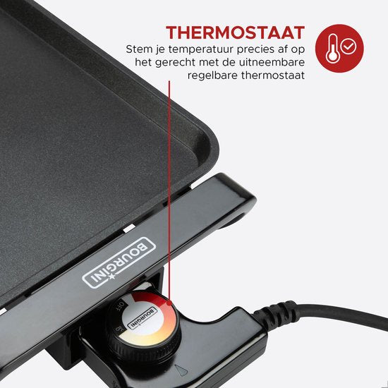 Bourgini Grillplatte XXL – Backblech – Grillgerät – 90 x 24 cm – Teppanyaki – 8–10 Personen – Antihaftbeschichtung – 2200 W