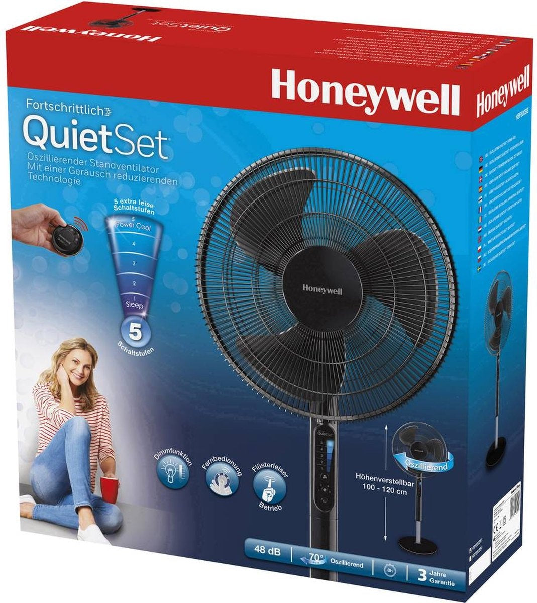 Honeywell HSF600BE4 - Stativventilator - Schwarz