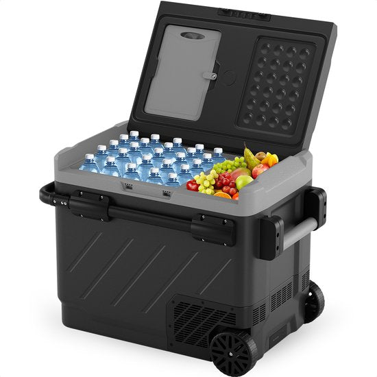 Auronic Electric Cool Box - Mit Kompressor - Gefrieren und Kühlen - 58L Kapazität - 69.2 x 45.3 x 58 cm - Grau