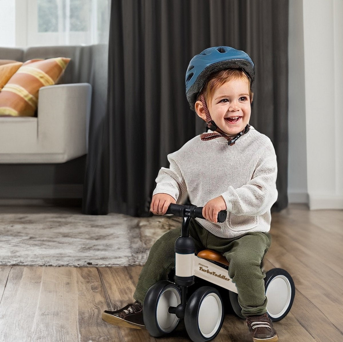 LifeGoods - TurboToddler Balance Bike - Kinder Scooter - Ab 1 Jahr - Creme