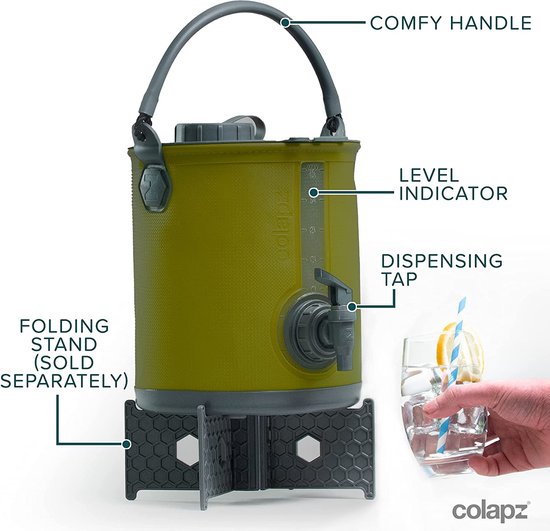 Colapz 2-in-1 faltbarer Wasservorratsbehälter mit Wasserhahn – tragbarer Camping-Wasserkanister