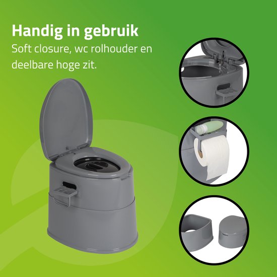 Bo-Camp - Tragbare Toilette teilbar - 7 Liter - Kompakt