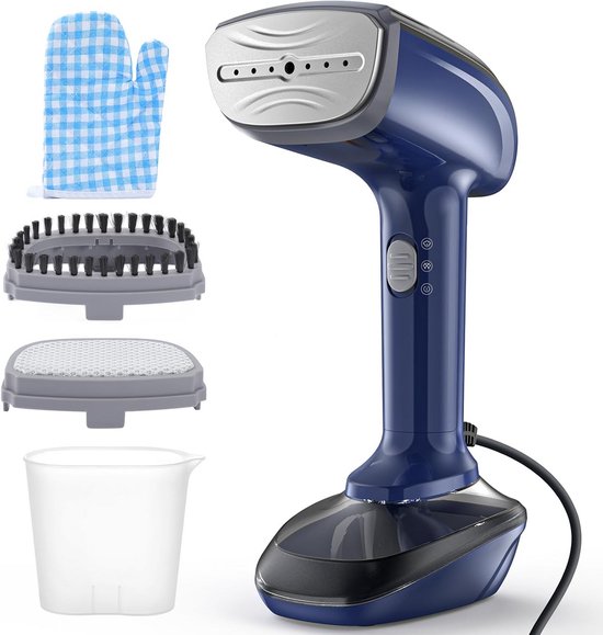 Kleiderdampfer 300 ml – 2 Aufsätze – Dampfgerät für Kleidung – Kleiderdampfer – Reisebügeleisen – Handdampfer – Steamer – Qualiz®