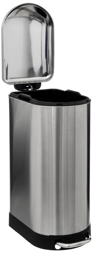 5Five Abfallbehälter/Treteimer Ariane – silber – Edelstahl – 30 Liter – 42 x 25 x 62 cm – Küche