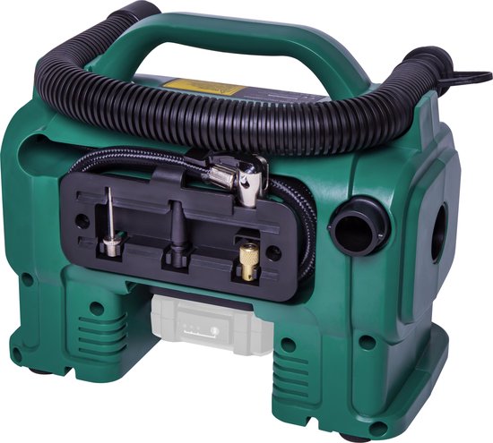 VONROC Accu-Kompressor - VPower 20V - Ohne Akku & Ladegerät - 20V Akku & 12V Anschluss - 11 bar - Inkl. 8 Zubehörteile