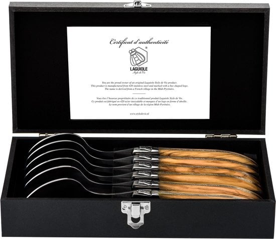 Laguiole Style de Vie Löffel Luxury Line - 6-teilig - Olivenholz