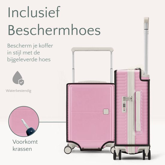 Skycases City Walker - Mittelgroßer Reisekoffer 77L - Leicht und robust - 360° Spinner-Räder - Original TSA-Schloss - Inklusive Schutzhülle & Nassbeutel - 66 x 45 x 26 cm - Pink