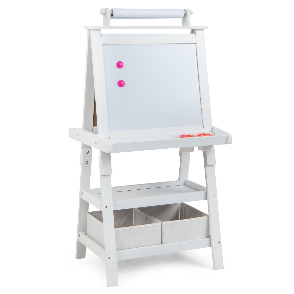 Coast 3 in 1 Kinder Staffelei - Whiteboard & Kreidetafel - inkl. Magnete 2 Ablagen - Beige - 59 x 50 x 117 cm