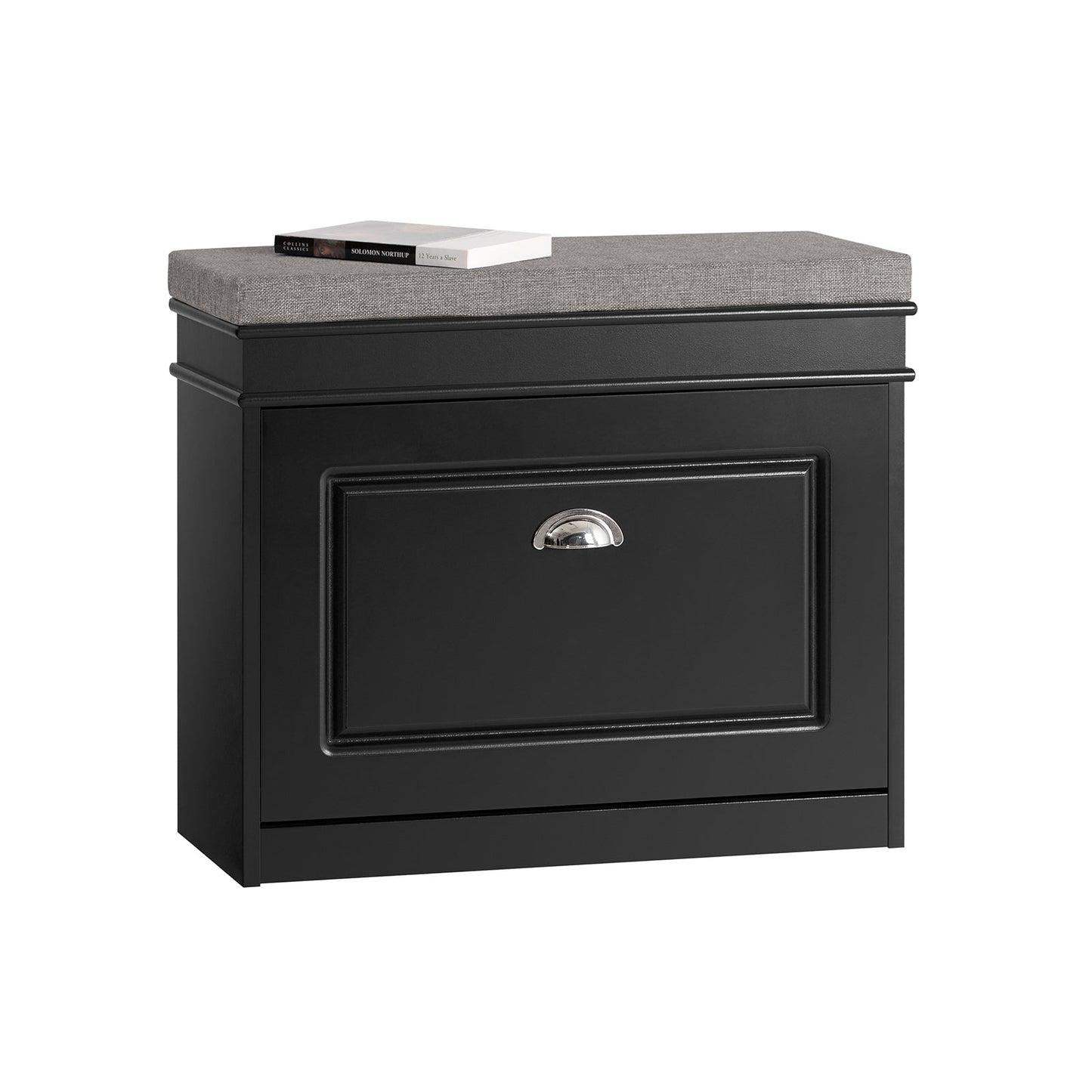 SoBuy Schuhbank – schmal – Holz – 60 x 24 x 51 cm – Schwarz