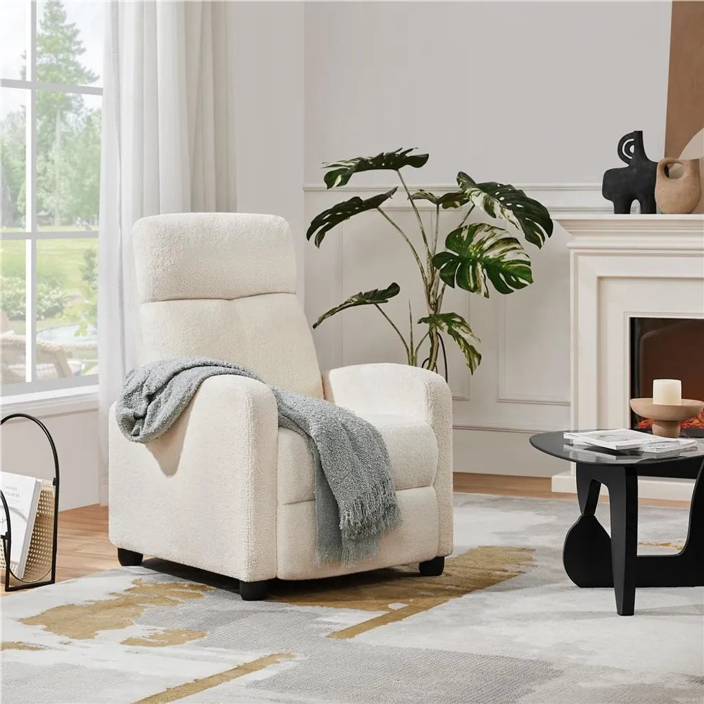 Yaheetech Relaxsessel, TV-Sessel mit Schlaffunktion, Weiß