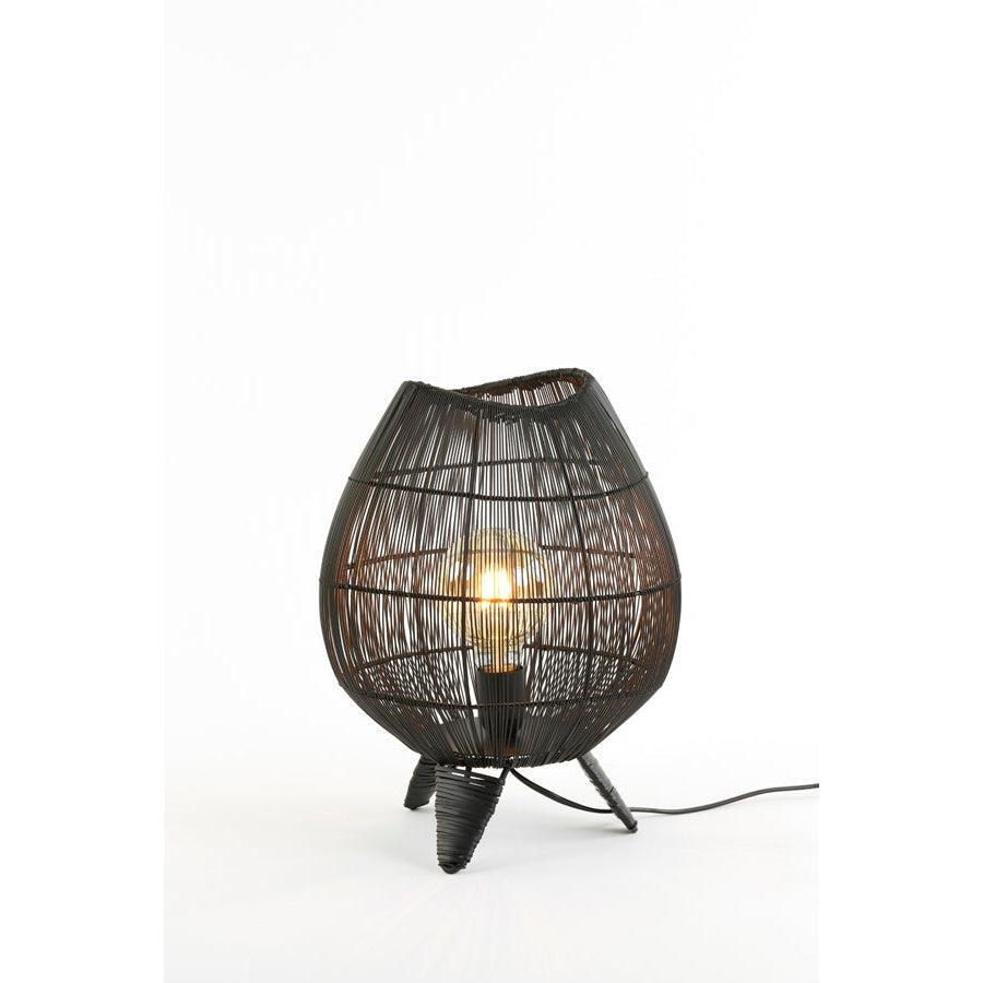 Licht & Wohnen - Tischleuchte YUMI - Ø28 cm - Schwarz