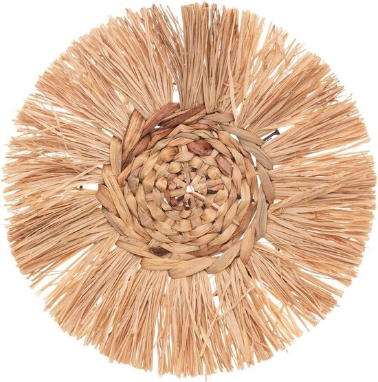 Atmosphera Wanddekorationsset – Raffia – Rund – 3 Stück