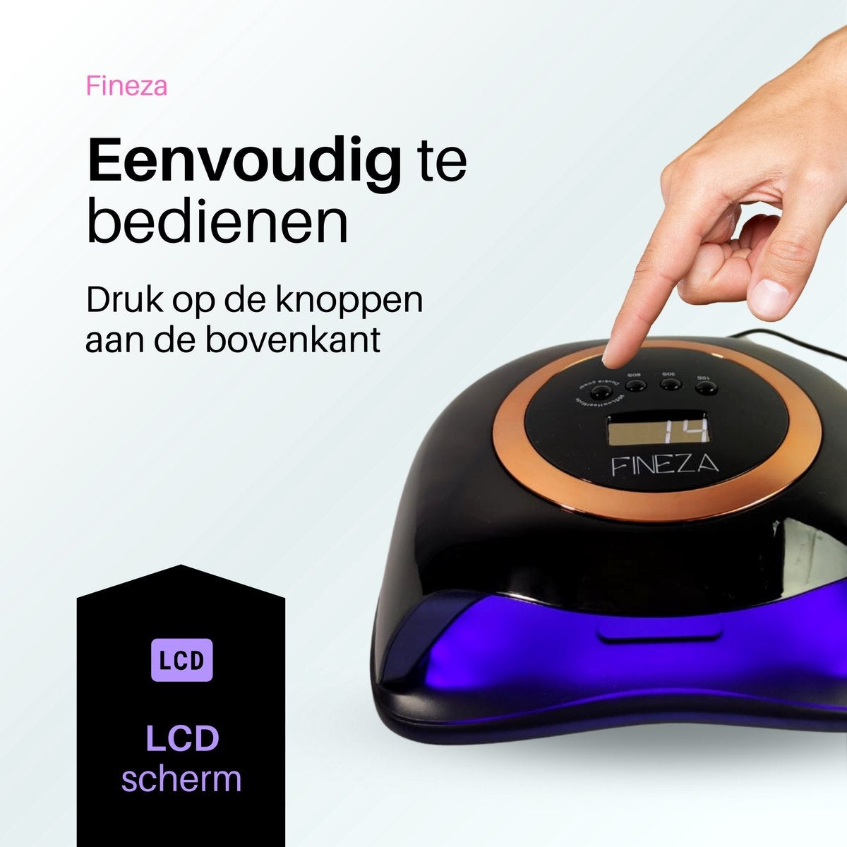 Fineza UV-Lampe Gel-Nägel - Nageltrockner LED-Lampe Nägel - Gellack Nageltrockner - Nagellampe - Schwarz