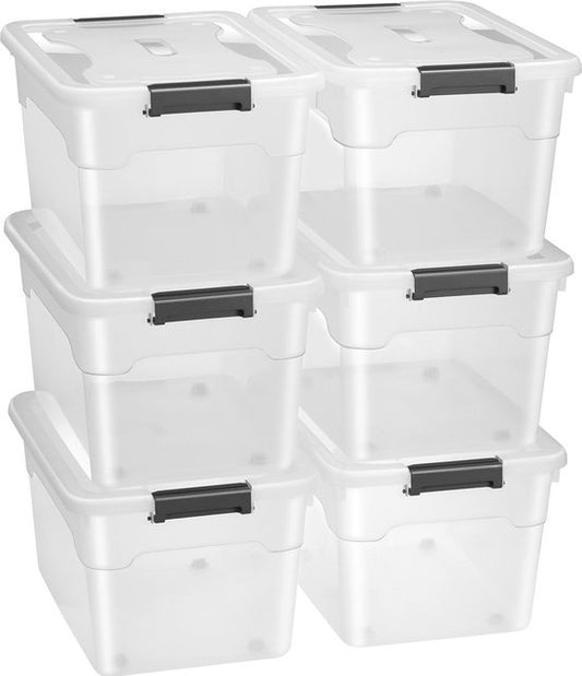 Aufbewahrungsbox / Aufbewahrungsbox 60 L - Kunststoff - 6-teilig - inkl. Deckel