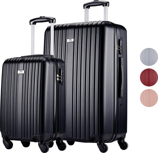 Slazenger - Kofferset 2 Stück - Handgepäcktrolley 26L und geräumiger Koffer 71L - Schwarz