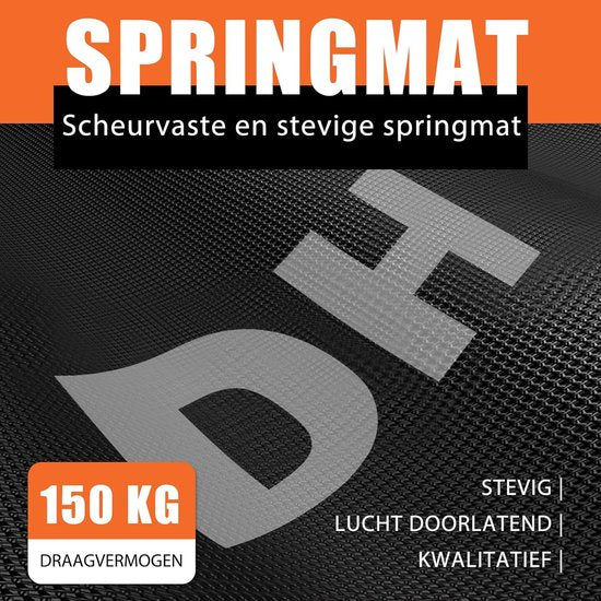 DH FitLife Faltbares Fitness-Trampolin Ø121 cm - Indoor-Trampolin ohne Installation - Mit 3 verstellbaren Griffen - Stabil & leise, bis zu 150 kg, für Kinder & Erwachsene