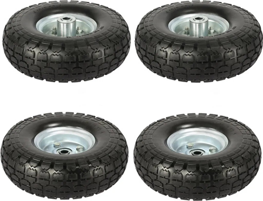 Yaheetech Massive PU-Räder, 4er-Set – Ø 255 mm – Pannensichere Ersatzräder mit Metallfelge für Sackkarren und Schubkarren