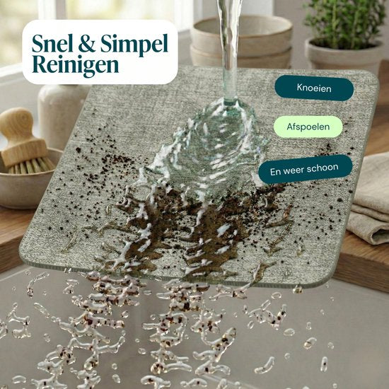 Castagnola Untersetzer aus Kunstleder – Untersetzer für Gläser – Design-Untersetzer mit Halter – Untersetzer-Set aus Kunstleder mit Metallhalter – Leder – 10er-Set – Grün meliert – 10 x 10 cm