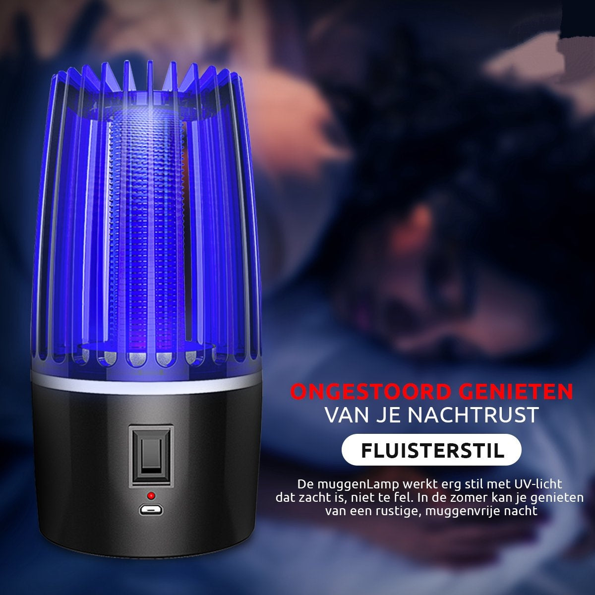 Professionelle AyeSense 2 in 1 Mückenlampe - Kabellos & Wiederaufladbar - 4000mAh Eingebauter Akku - Mückenfänger - Insektenlampe - Mückenlampe UV