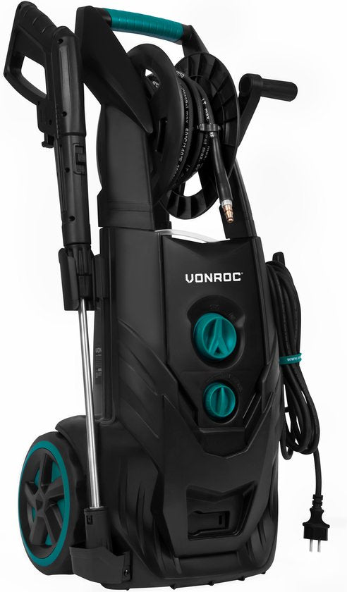 VONROC - Hochdruckreiniger - V25-2 - 2500W - 195 bar - 468 l/h - inkl. 8m Schlauch - Schwarz/Blau