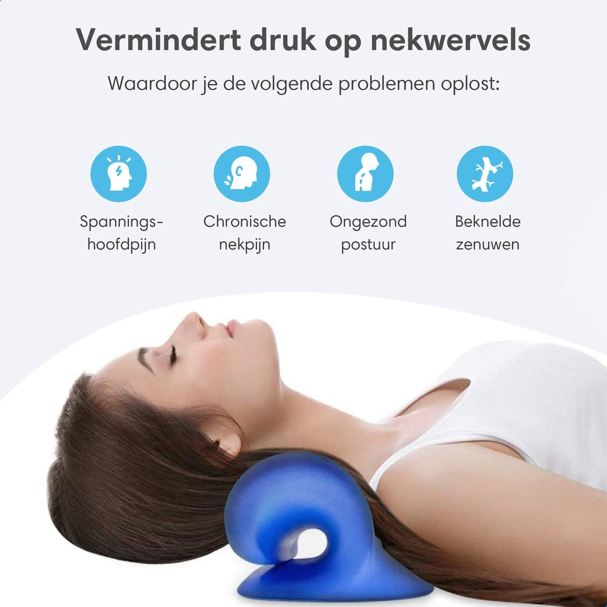 Lifeproducts Nackenstütze - Massagekissen - Nackenmassagegerät - Shiatsu-Massagekissen - Kissen für Nackenschmerzen - Nackenstütze - Blau