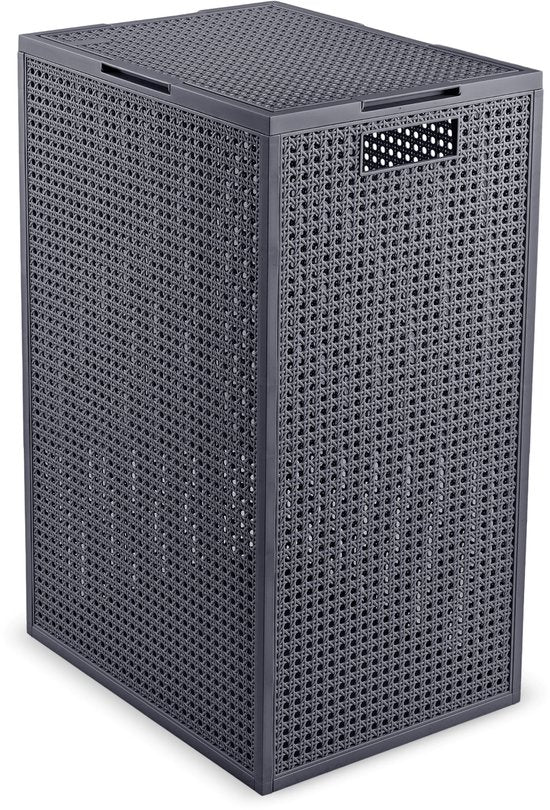 Curver Kaya Wäschekorb mit Deckel – 60 l – 38 x 29 x 58,5 cm – Anthrazit