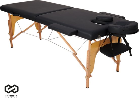 Infinity Goods Massagetisch - klappbar - 250KG Kapazität - 8 Höhenständer - inkl. Aufbewahrungstasche - Behandlungstisch - Schwarz