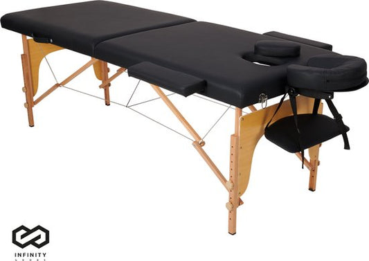Infinity Goods Massagetisch - klappbar - 250KG Kapazität - 8 Höhenständer - inkl. Aufbewahrungstasche - Behandlungstisch - Schwarz