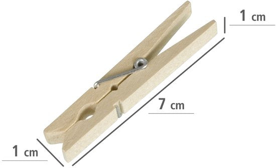 Wenko Wäscheklammern 7 cm, Holz, naturfarben, 50 Stück