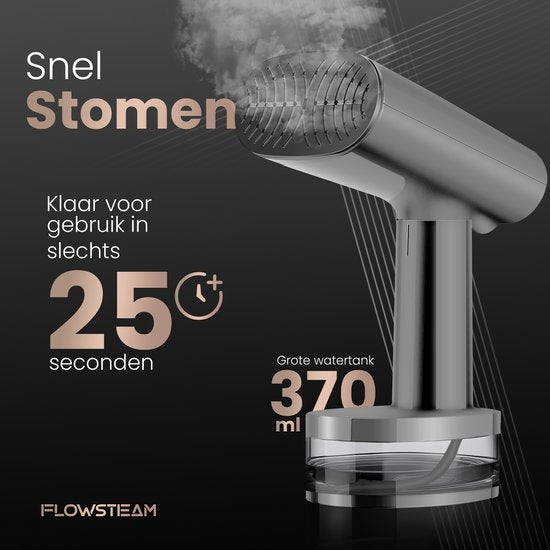 FLOWSTEAM® Luxus-Wäschedampfer - Handdampfer - Wäschedampfer - Matte Gray Edition