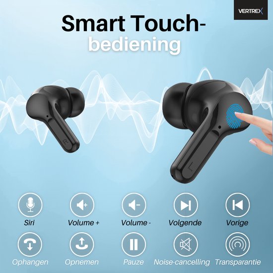Vertrex Sounds Pro-3 Bluetooth-Kopfhörer mit Geräuschunterdrückung - Ohrhörer Wireless - Wireless Earbuds