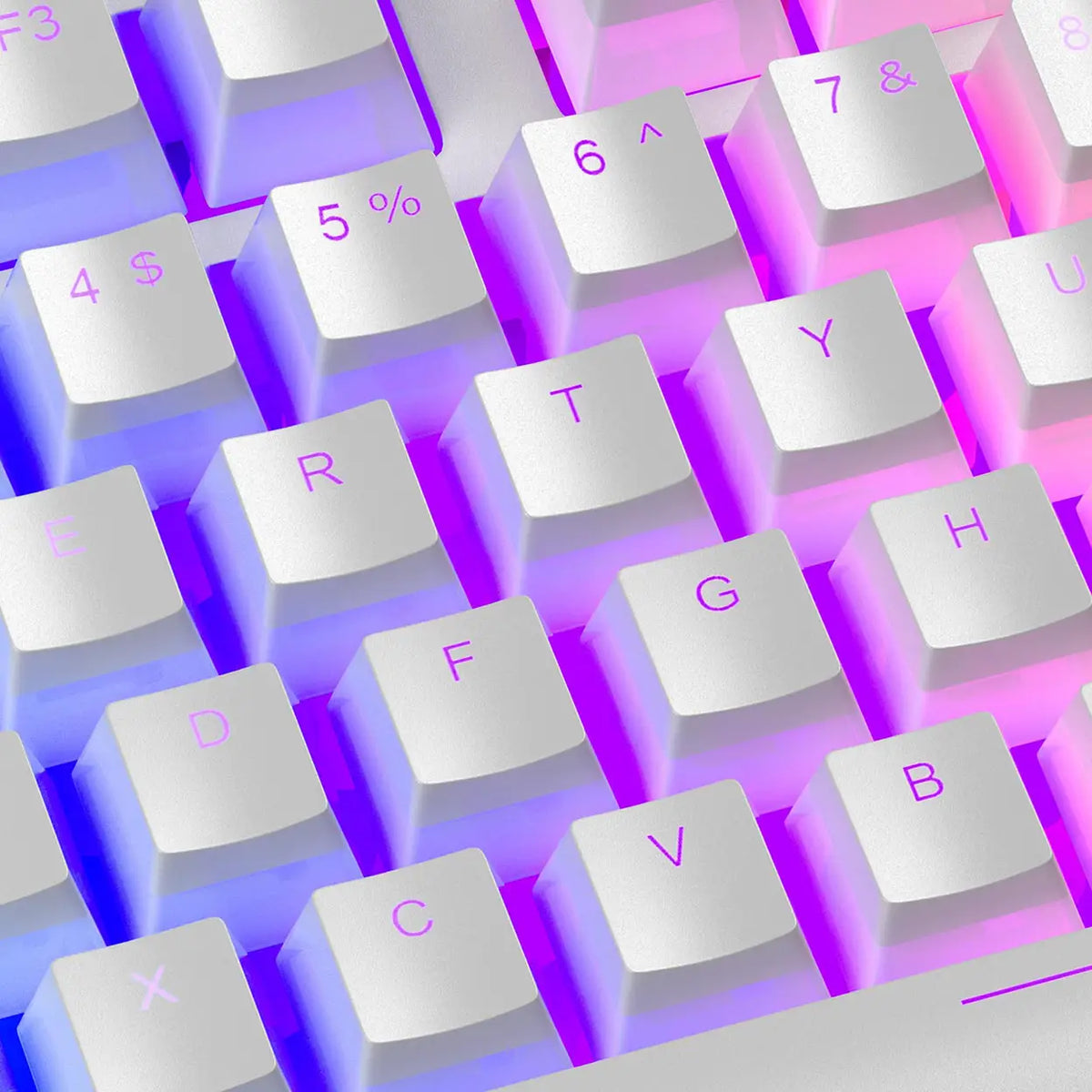 MageGee Double Shot PBT Pudding-Tastenkappen – 130 Tasten – weiß