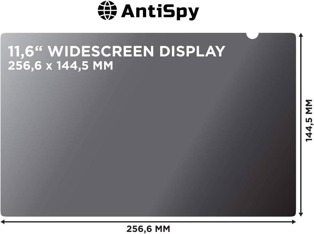 AntiSpy 11.6" Laptop-Sichtschutzfolie - Grau, robust und wiederverwendbar, schnell anzubringen, voller Schutz vor Tinteneinsicht