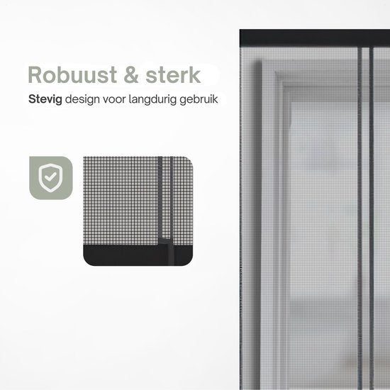 O'DADDY® Fliegengitter Lamellenvorhang - 184x260 cm - Türvorhang - Türtür - Verstellbares Design - Fiberglas - Türgitter Schwarz