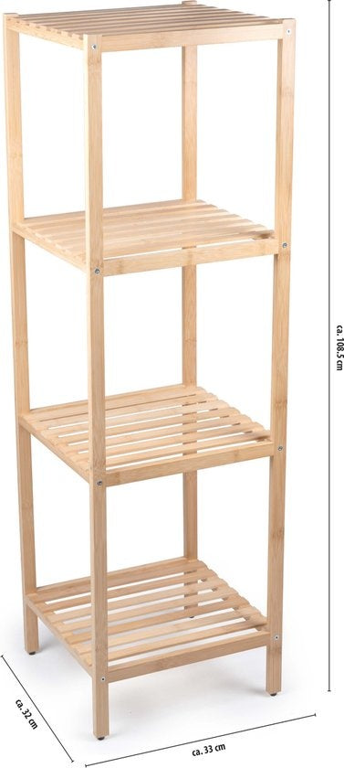alpina Badablage 4-lagig - Badmöbel - 32x33x108,5cm - Bambus