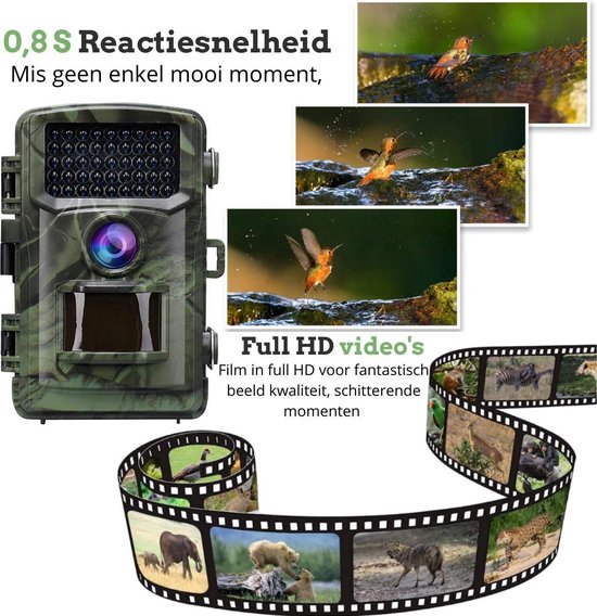 CAMUX Professional Wildlife Kamera 16MP mit Nachtsicht - Wildlife Kamera - Inkl. 32GB SD Karte