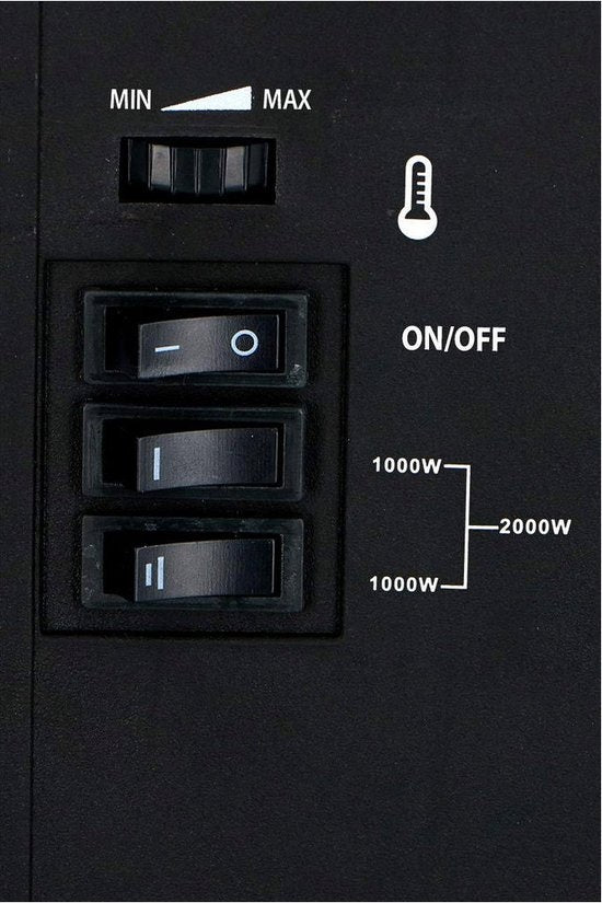Classic Fire - Elektrischer Kamin - LED Flammen - 2000W - CE zertifiziert - Schwarz