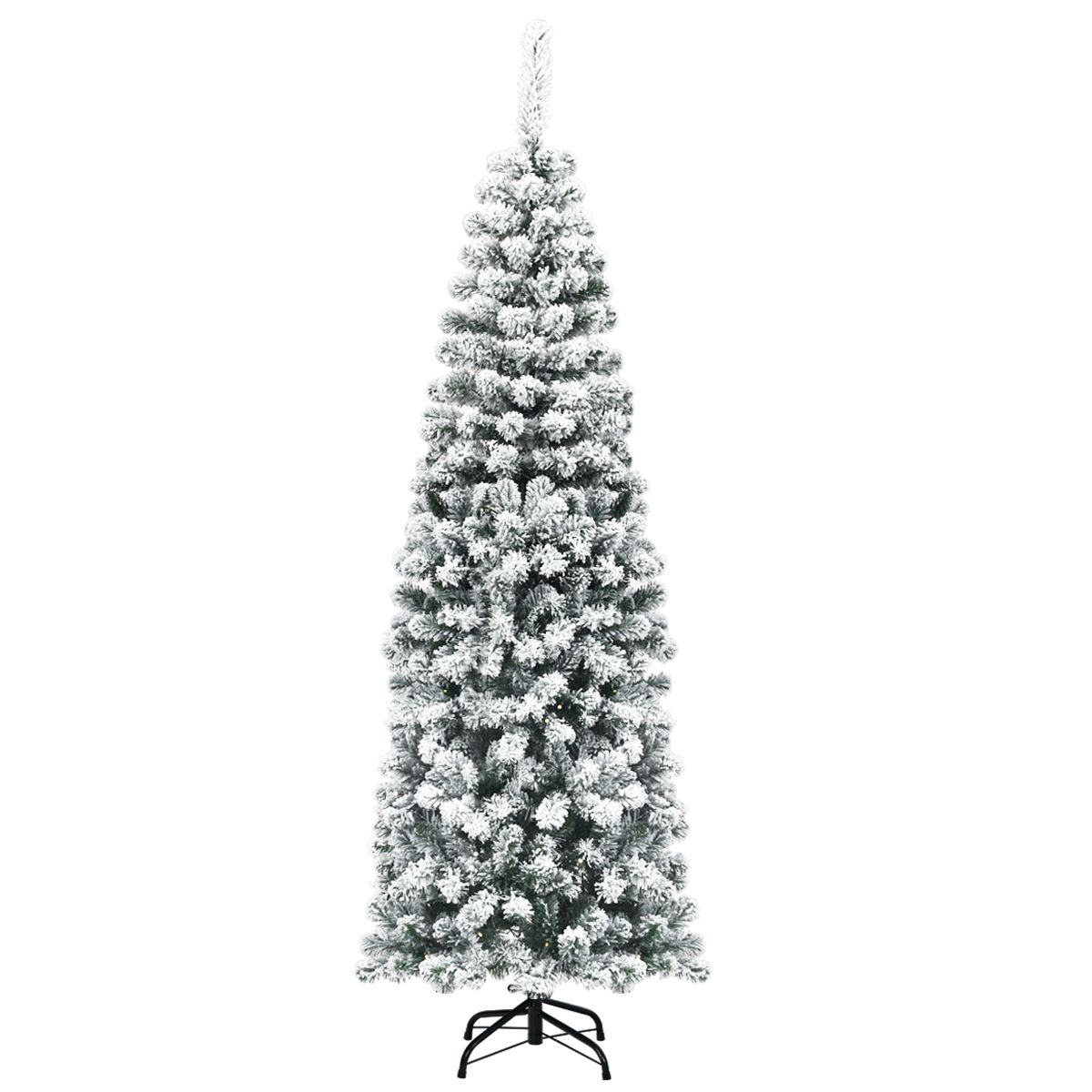 coast 180 cm Pencil Weihnachtsbaum - Grün/Weiß - Künstlicher verschneiter Tannenbaum mit Metallständer