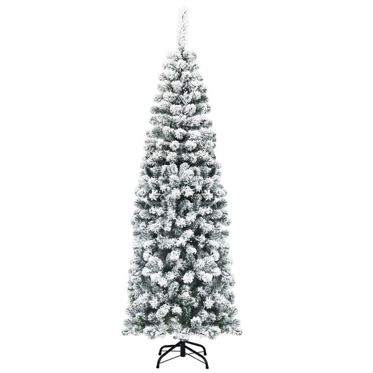 coast 180 cm Pencil Weihnachtsbaum - Grün/Weiß - Künstlicher verschneiter Tannenbaum mit Metallständer