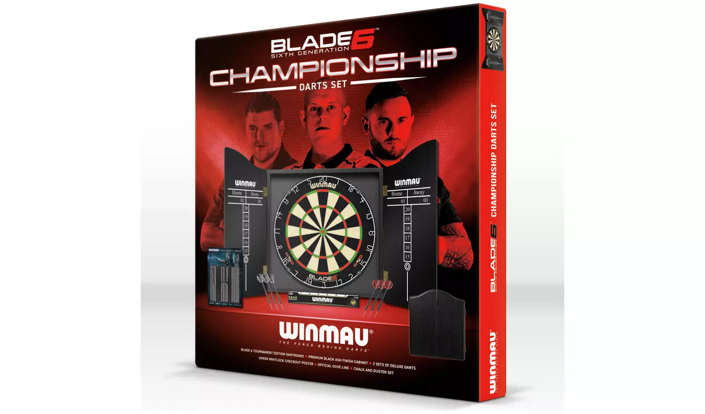 Winmau Blade 6 Darts Set mit Aufbewahrungskoffer - Schwarz - 60×54×8 cm