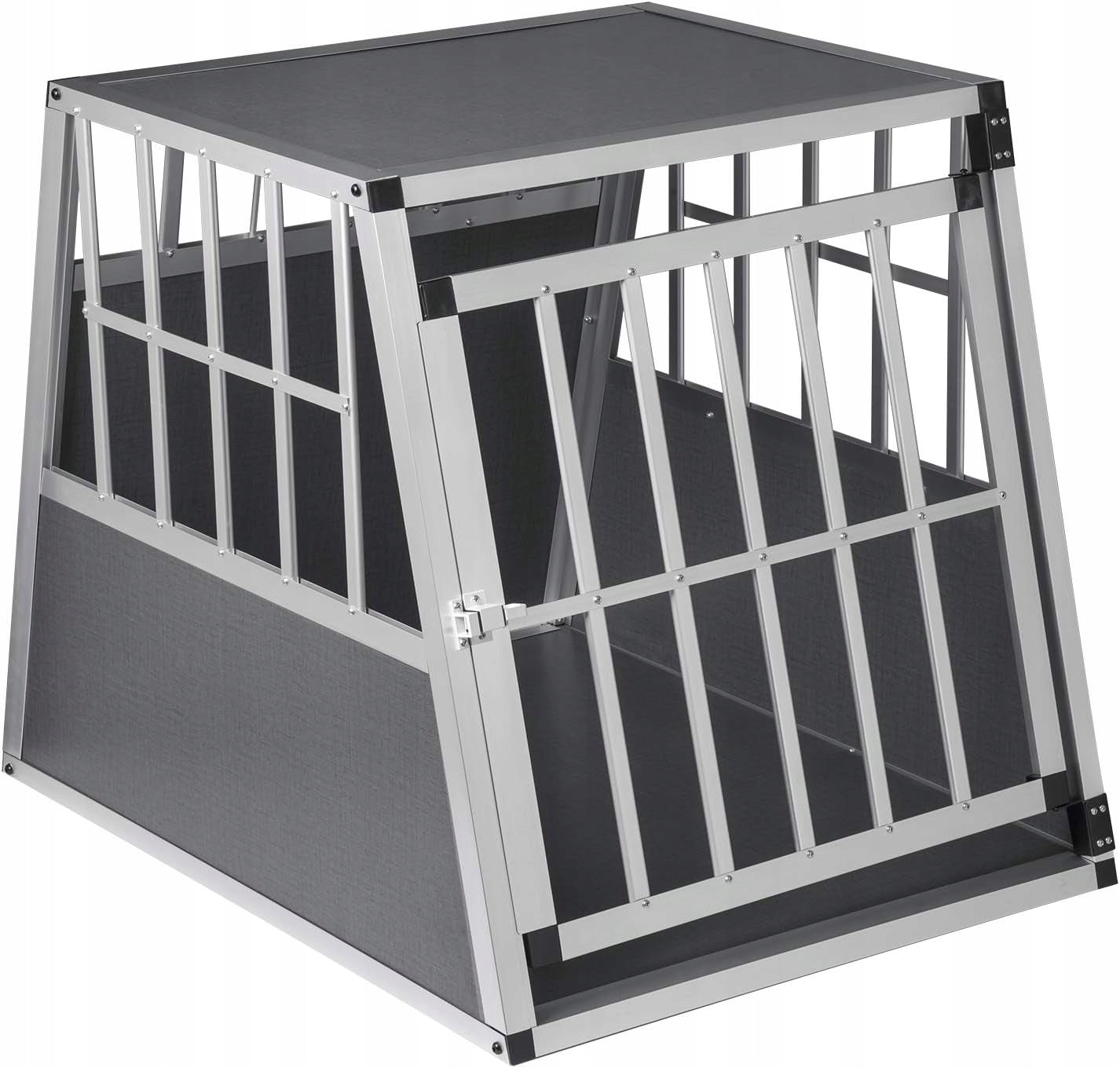 Eugad Aluminium-Hundetransportbox XL – Silber – 85 x 65 x 71 cm