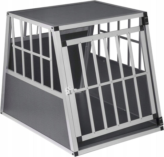 Eugad Aluminium-Hundetransportbox XL – Silber – 85 x 65 x 71 cm