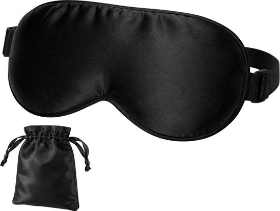 Nuvance Schlafmaske - Seide - Augenmaske - Verstellbar - Atmungsaktives Design - für Männer & Frauen - Schlafmasken