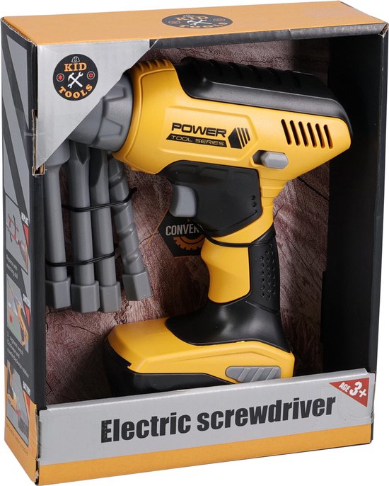 Kid Tools Werkzeug-Spielzeug-Schraubmaschine – inklusive 4 Bits – Licht & Sound – 15,5 x 6 x 17 cm