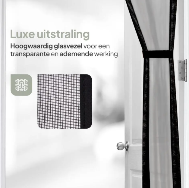 O'DADDY Türvorhang Deluxe Fiber – Schwarz – 100 x 240 cm – Magnetischer Fliegenschutzvorhang