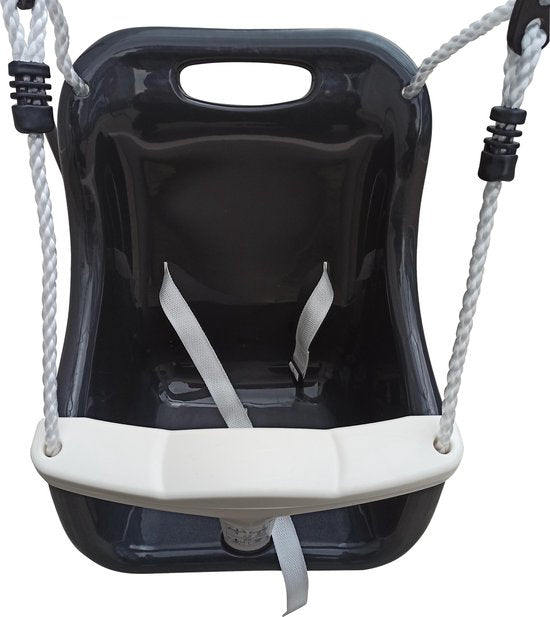 AXI Metall-Babyschaukel mit Sitz, anthrazit/creme – Freistehendes Schaukelset für drinnen und draußen